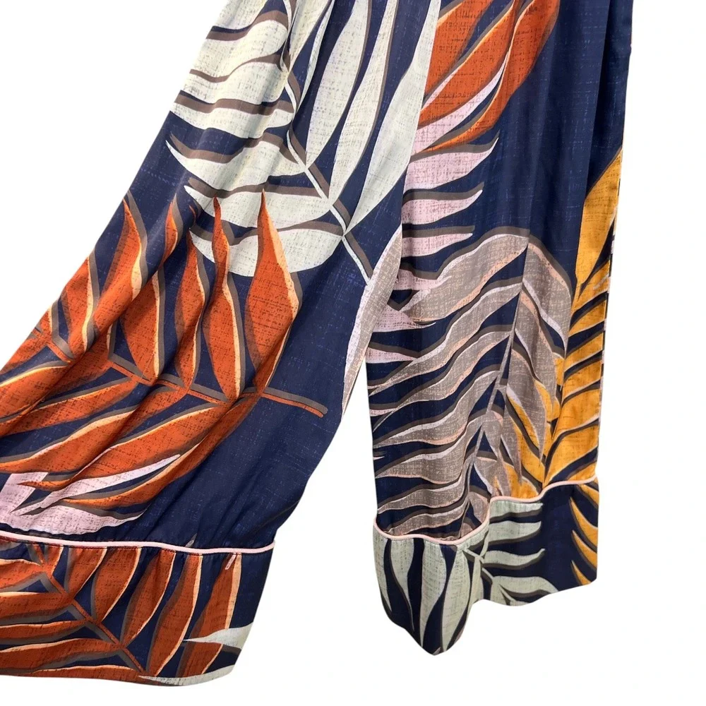 Hutch Jess Tropical Palm Print Jumpsuit M Resortcore Coastal Luxe Vacation Chic